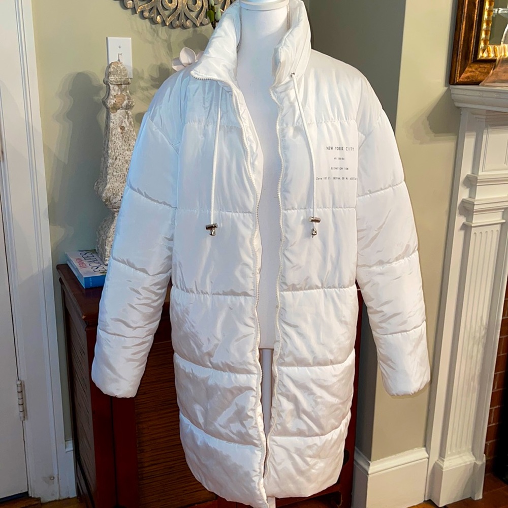 PrettyLittleThing White Puffer Coat